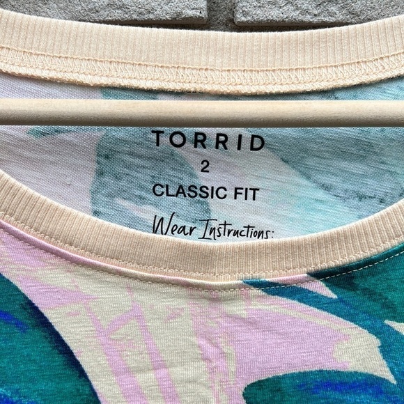 Torrid Vintage Tee- Super Soft Slub Palm Print 2 - Picture 7 of 11